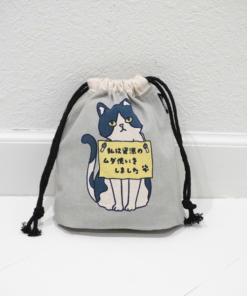 everyone nylon kinchaku pouch 白 巾着 ポーチ everyone nylon kinchaku pouch (BLACK) | everyone