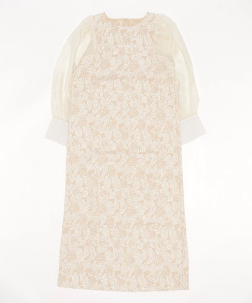 ワンピース ジャガード異素材切替ロングワンピース : ZOZOTOWN Yahoo