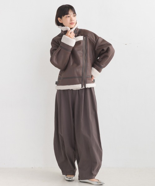 OMNES（ファッション） レザージャケット ライダース ボア