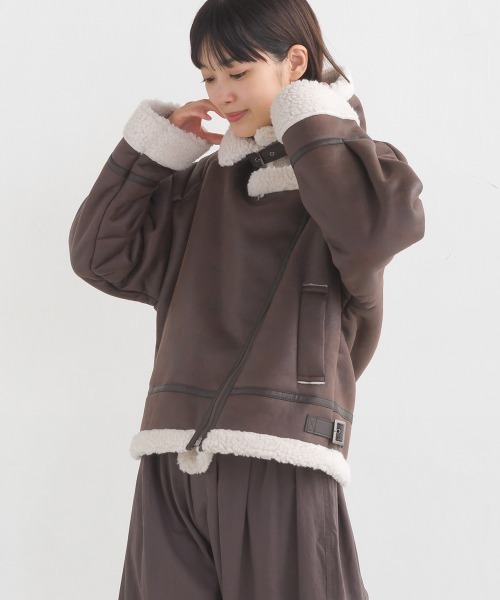 OMNES（ファッション） レザージャケット ライダース ボア
