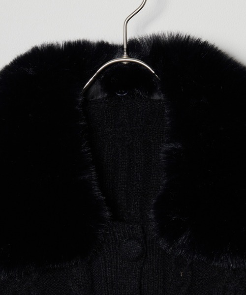 Chick カーディガン FUR CABLE KNIT CARDIGAN / ケーブルニットファー