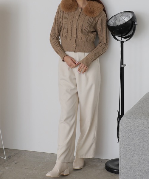 Chick カーディガン FUR CABLE KNIT CARDIGAN / ケーブルニットファー