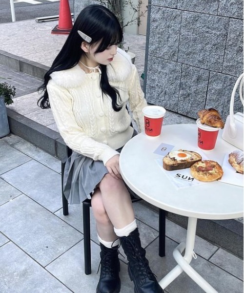 Chick カーディガン FUR CABLE KNIT CARDIGAN / ケーブルニット