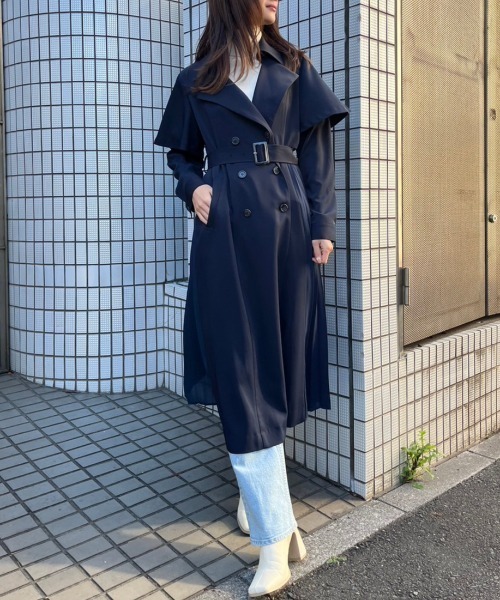 CALNAMUR トレンチコート コート カラーリムーブドレストレンチ