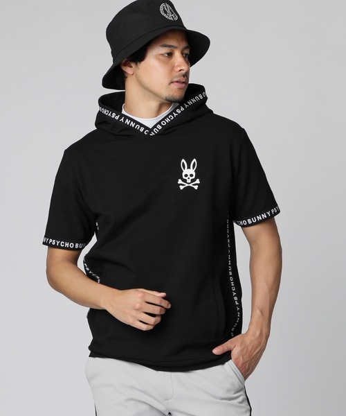 極美品 Psycho Bunny Golf ジャージ素材 半袖 パーカー GOLF]ダブルフェイスジャージ 半袖パーカ｜Psycho Bunny｜サイコ
