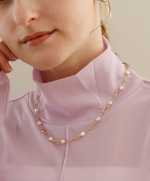 ネックレス JCQ pearl×chainパール×チェーン コンビ 「JCQ0126