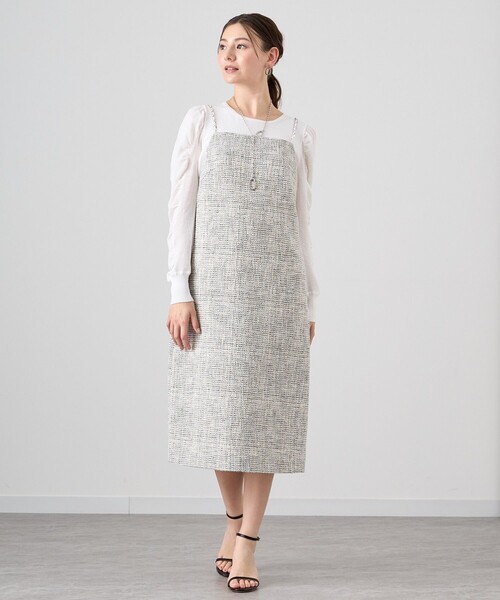 ANAYI ニット セーター シアーギャザースリーブ プルオーバー