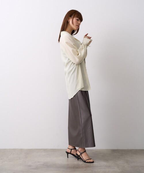 れなページ CODE A ブラウス シャツ sheer long shirt レディース : ZOZOTOWN