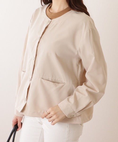 アイボリー ノーカラージャケット ブークレーノーカラージャケット|allureville OFFICIAL SITE