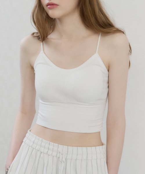 GIUNON ブラトップ カップ付き キャミソール 「カップ付き」rib fit