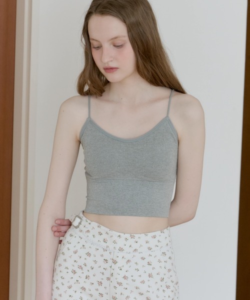 GIUNON ブラトップ カップ付き キャミソール 「カップ付き」rib fit