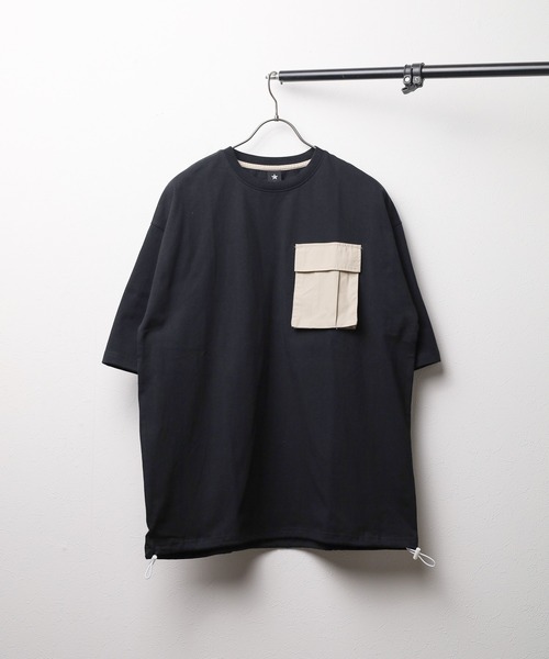 B.I.D. tシャツ 「布帛ポケット」 ショートスリーブ コットンTシャツ