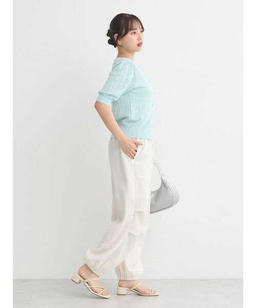 【新品未使用品タグ付き】Maglie リボンカーディガン9号 Diosfront カーディガン ワンポイントリボン刺繍ニット