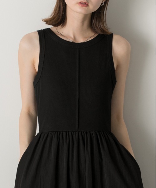 ad thie（アドティエ） ワンピース ノースリーブ ドッキングフレア