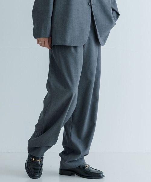 ATON パンツ ATON WOOL TROPICAL TAPERED PANTS メンズ