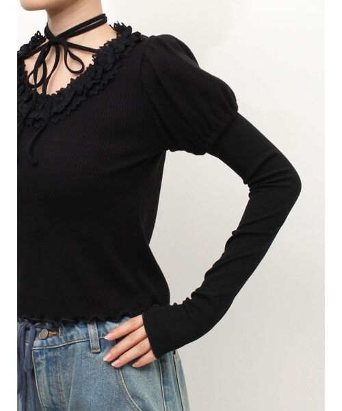 jouetie ジュエティ　 フリルネックレイヤードトップス セール】フリルネックレイヤードトップス（Tシャツ/カットソー