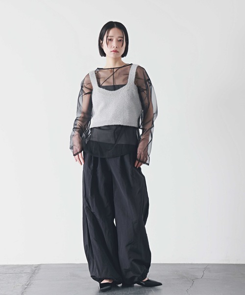 PURE BRIGHT tシャツ シアーチュールトップス レディース