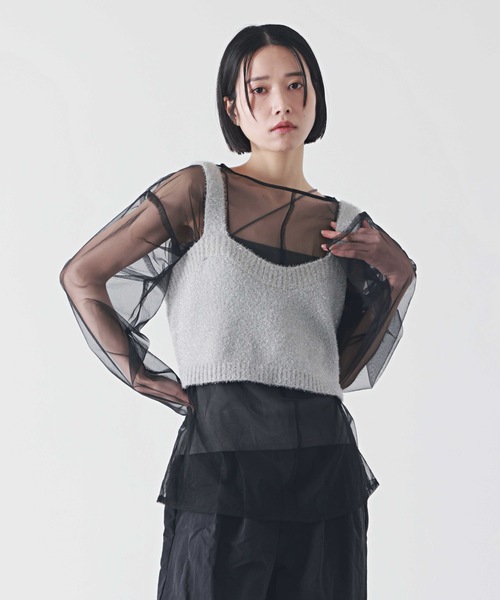 tシャツ チュールシアータンク レディース OTONA トップス タンクトップ レディース グレー ハイネック