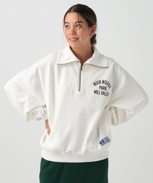 RUSSELL ATHLETIC ハーフジップ スウェット 裏パイル Russell Athletic ラッセル（RUSSELL）（レディース）裏毛ハーフ