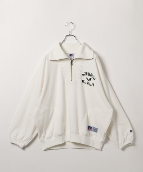 russell athletic ハーフジップスウェット　ラッセルアスレチック RUSSELL ATHLETIC 'HIGH COTTON' HALFZIP SWEATHOODIE