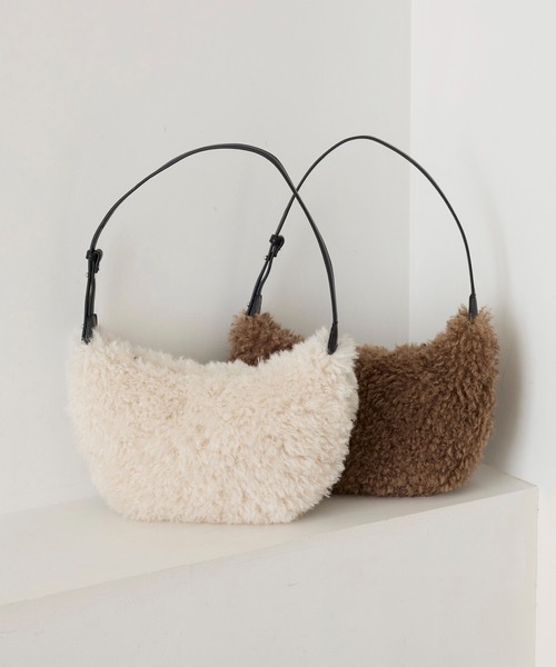 ショルダーバッグ バッグ Fakefur halfmoon shoulder bag/フェイクファー ハーフムーン ショルダー バッグ レディース | EFOLE | 12