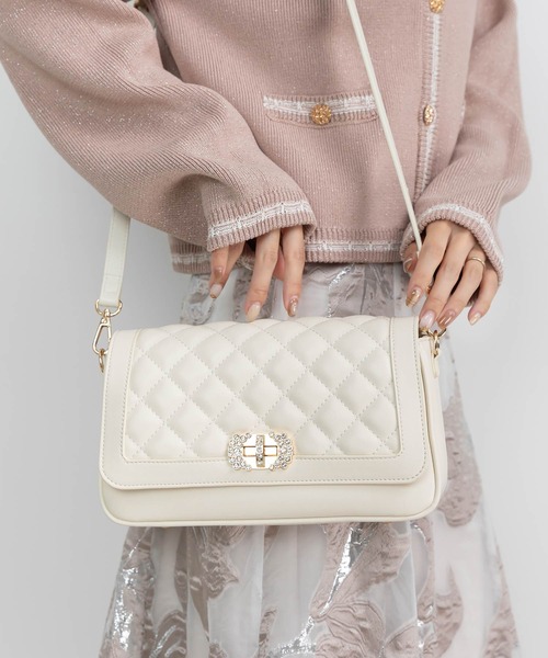 RANDA ショルダーバッグ バッグ 2WAYキルティングフラップバッグ