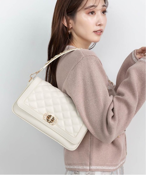 お値下げ★RANDA ホワイト 2WAYキルティングバッグショルダーバッグ 2WAYキルティングマルチショルダーバッグRANDA公式サイト