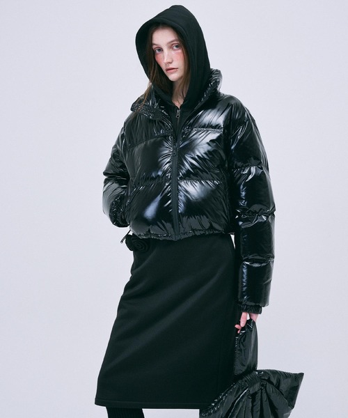★Mardi Mercredi★CROPPED DOWN JACKET HIGHGLOSS★大人気★ CROPPED DOWN JACKET HIGHGLOSS_SILVER - MARDI MERCREDI