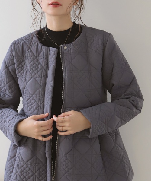 MERAKI（ファッション） コート アウター パール襟キルティング