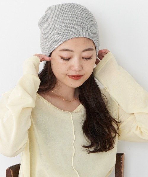 CA4LA CASHMERE RIB S ニット帽 ECO CAPE LILY3(ONESIZE BEIGE): ニットキャップ｜帽子通販