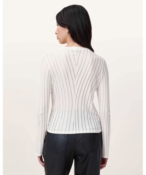 tシャツ AKI LONG SLEEVE FUNNEL NECK T-SHIRT | AKI 長袖 ファンネル ネック Tシャツ レディース ALLSAINTS tシャツ AKI LONG SLEEVE FUNNEL NECK T-SHIRT | 長袖