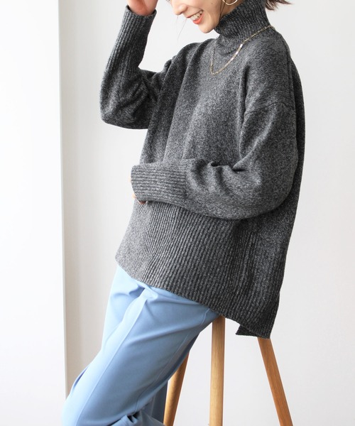 「GeeRA」 タートルネックニット MEDIUM ブラック レディース_画像8