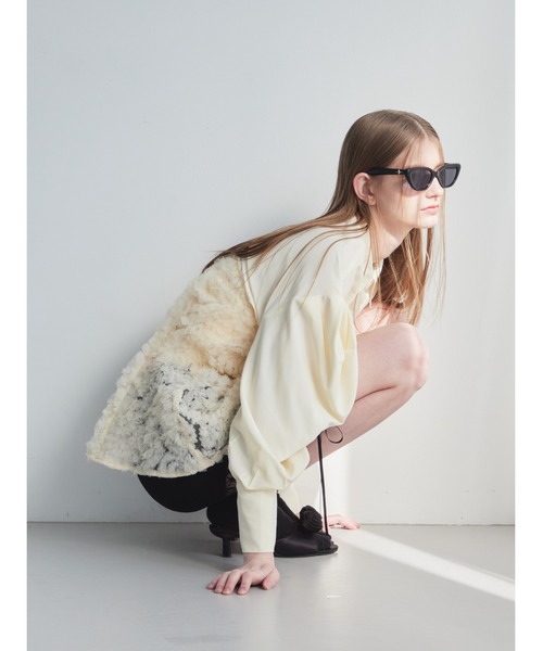 ブラウス シャツ Tulle bare top ＆ shirt set レディース etre loin ブラウス シャツ Tulle bare top ＆ shirt set