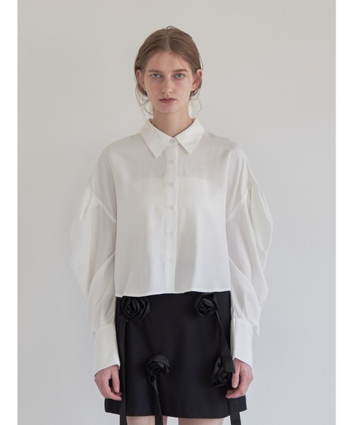 ブラウス シャツ Tulle bare top ＆ shirt set レディース etre loin ブラウス シャツ Tulle bare top ＆ shirt set