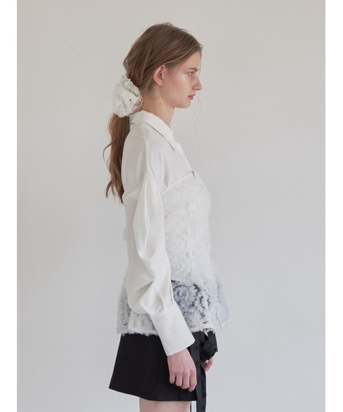 ブラウス シャツ Tulle bare top ＆ shirt set レディース etre loin ブラウス シャツ Tulle bare top ＆ shirt set