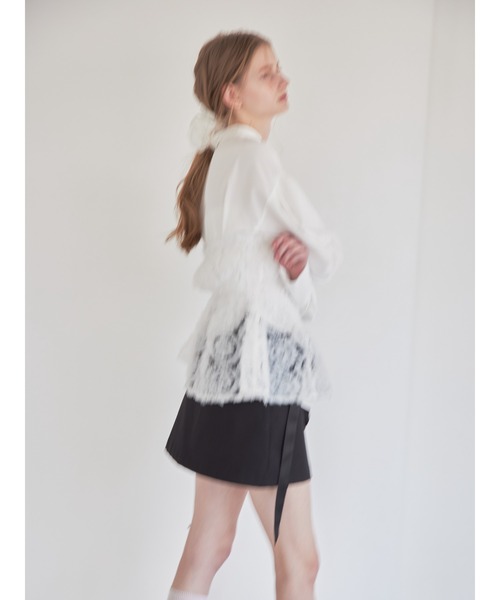ブラウス シャツ Tulle bare top ＆ shirt set レディース etre loin ブラウス シャツ Tulle bare top ＆ shirt set