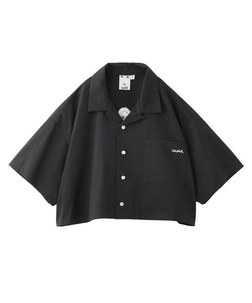 ブラウス シャツ FACE LABEL CROPPED L/S SHIRT レディース X-girl ブラウス シャツ FACE LABEL CROPPED L/S SHIRT