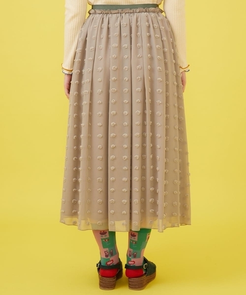 Jocomomola（ホコモモラ） スカート ビックドットドビーギャザー