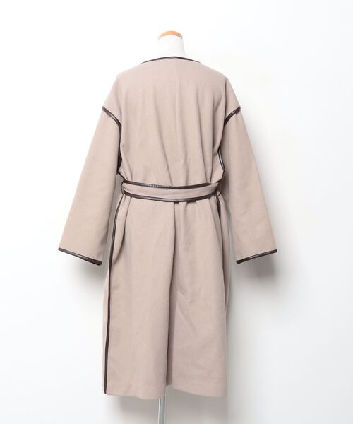 「Heather」 ノーカラーコート FREE グレー レディース_画像2