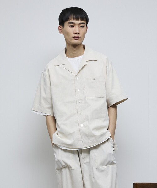 未使用 クロシェ ショートスリーブジャケット トワミー Firsthand シャツ Firsthand/ファーストハンド ラミー混