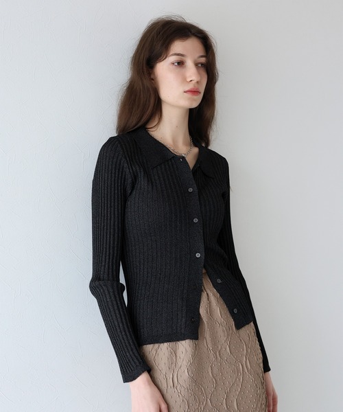 J by blue（ジェイバイブルー） カーディガン シアーリブポロ