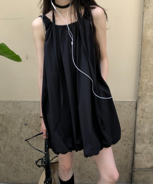 gossip!ロサンゼルス ワンピース ノースリーブ バルーンミニワンピース