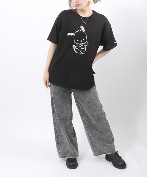 sanrio（サンリオ） tシャツ キャラクター刺繍ビッグシルエットTシャツ