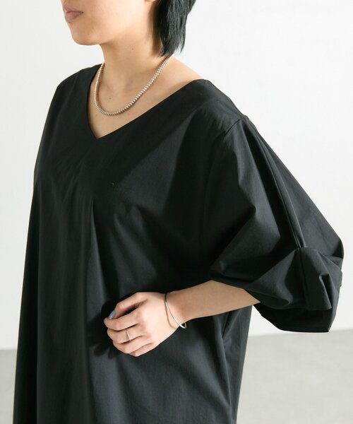 SUMISTYLE ブラック　ワンピース　美品 ear PAPILLONNER ワンピース ポロ襟ワンピース「SUM1 STYLE(スミ