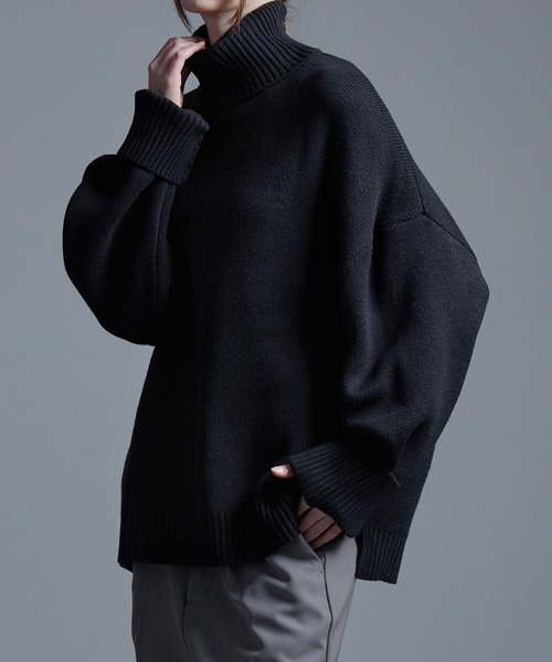 「Loose/ルース」 タートルネックニット S ブラック メンズ_画像9