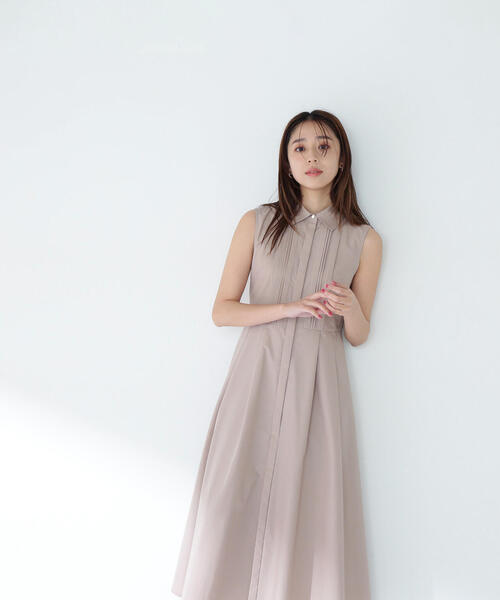 シャツワンピース　natural beauty basic 試着のみsサイズ NATURAL BEAUTY BASIC シャツワンピース ピンタックシャツ
