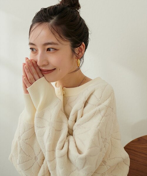 「natural couture」 ニットカーディガン FREE ブラック レディース_画像2