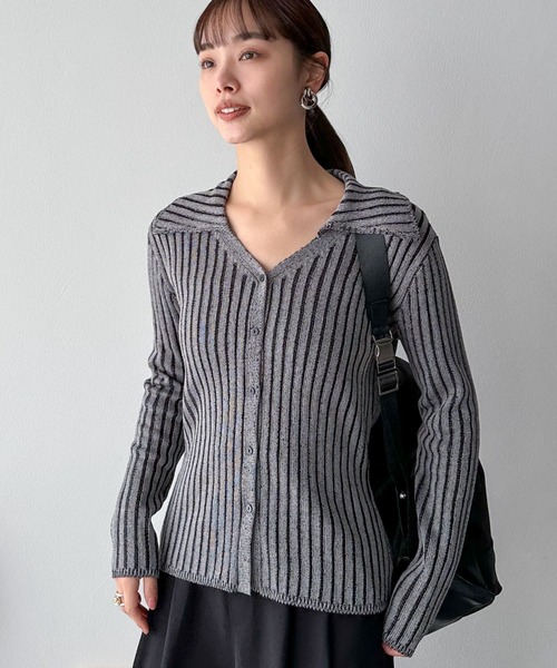 「DOUX ARCHIVES」 ニットカーディガン FREE ベージュ レディース_画像6