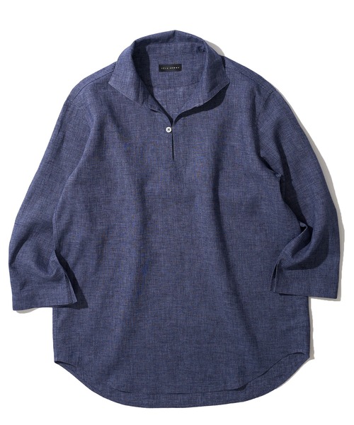EDIFICE Herdmans リネン 23ss ワイドカラーシャツ　M 美品 EDIFICE Herdmans リネン 23ss ワイドカラーシャツ M 美品