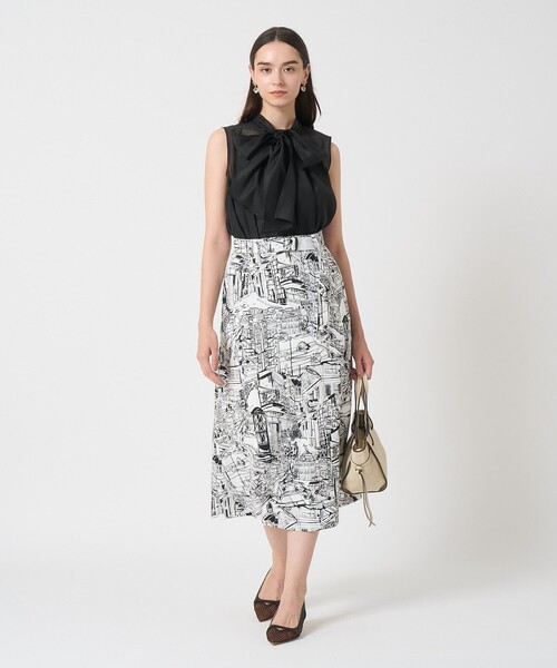 ANAYI（アナイ） スカート シティスケーププリントAライン スカート